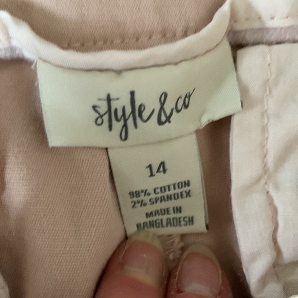 Style & Co. Straight Pink Mid Rise Twill Pants - Picture 4 of 7